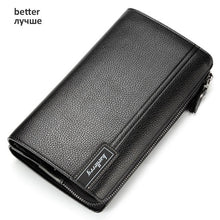 Load image into Gallery viewer, Black Leather Large Capacity Wallets
