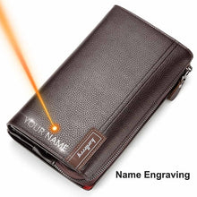 Load image into Gallery viewer, Black Leather Large Capacity Wallets