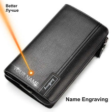 Load image into Gallery viewer, Black Leather Large Capacity Wallets