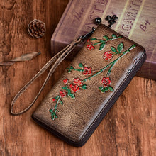 Load image into Gallery viewer, Floral Print Zippered Wallet