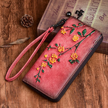 Load image into Gallery viewer, Floral Print Zippered Wallet