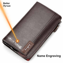 Load image into Gallery viewer, Black Leather Large Capacity Wallets
